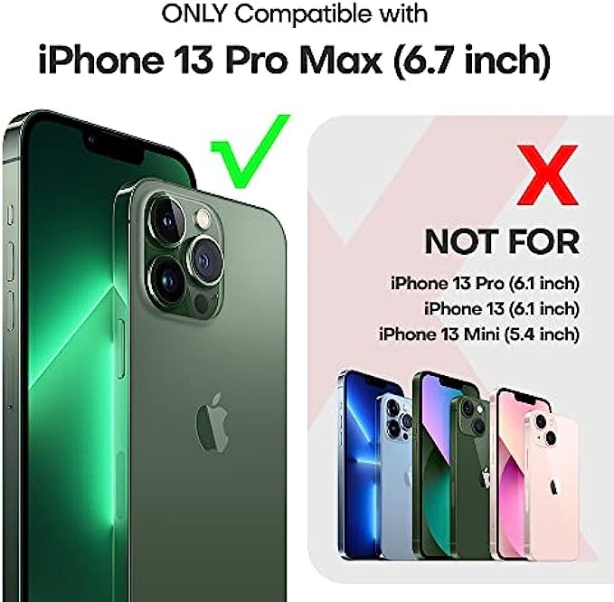 TAURI [3 in 1] Defender Designed for iPhone 13 Pro Max Case, with 2 Pack Tempered Glass Screen Protector + 2 Pack Camera Lens Protector Shockproof Slim Cover Military Grade Drop Protection 6.7 Inch