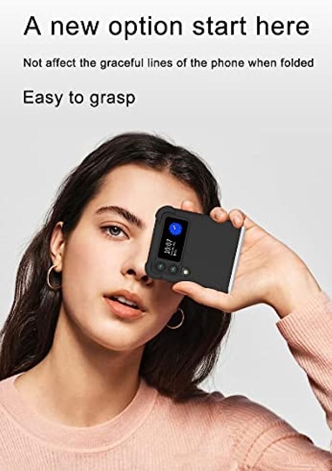 Compatible with Samsung Galaxy Z Flip 4 5G Case Full Premium Thin Transparent Hard PC Back Soft TPU Silicone Flexible Frame Anti-Drop Shockproof Slim Protective Phone Case -Black